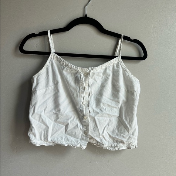 Brandy Melville Tops - Brandy Melville Cropped Cottagecore White Top Clean Girl Euro Summer Y2K